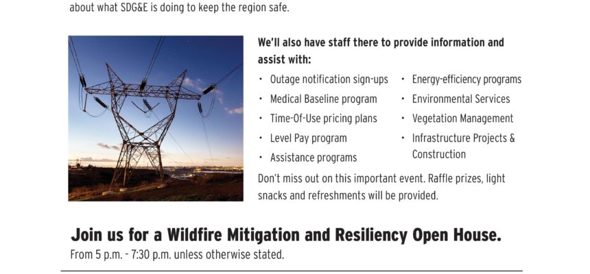 SDG&E wildfire mitigation & resilience open house